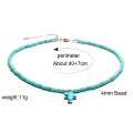 Shangjie oem croix pendant clavicule petit collier turquoise bijoux afficher les colliers